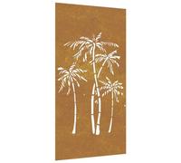 vidaXL Adorno de Pared de jardín Acero corten diseño Palmera 105x55 cm, Adorno Pared jardín, Adorno Metal Pared jardín, Adorno de Pared para jardín