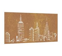 vidaXL Adorno de Pared de jardín Acero corten diseño Skyline 105x55 cm, Adorno Pared jardín, Adorno Metal Pared jardín, Adorno de Pared para jardín