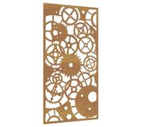 vidaXL Adorno de Pared de jardín Acero corten Rueda Dentada 105x55 cm, Adorno Pared jardín, Adorno Metal Pared jardín, Adorno de Pared para jardín