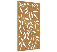 vidaXL Adorno de Pared jardín Acero corten diseño Hoja bambú 105x55 cm, Adorno Pared jardín, Adorno Metal Pared jardín, Adorno de Pared para jardín