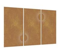 vidaXL Adorno Pared jardín 3 uds Acero corten diseño Sol 105x55 cm, Adorno Pared jardín, Adorno Metal Pared jardín, Adorno de Pared para jardín
