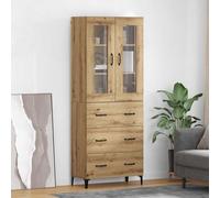 vidaXL Alacena artesanal 69,5 x 34 x 180 cm Madera contrachapada, Almacenaje compacto, mueble de pared para sala, diseño rectangular, estilo en estantes, madera ingeniería
