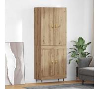 vidaXL Alacena artesanal 69,5 x 34 x 180 cm Madera contrachapada, Mueble moderno para salón, armario rectangular, organizador elegante