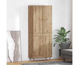 vidaXL Alacena artesanal 69,5 x 34 x 180 cm Madera contrachapada, Mueble moderno para salón, armario rectangular, organizador elegante