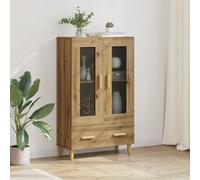vidaXL Alacena artesanal 70 x 31 x 115 cm Madera contrachapada, Mueble para sala, vitrina , madera , armario con puerta de vidrio, de almacenamiento