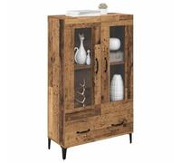 vidaXL Alacena con cajón Madera Vieja 70 x 31 x 115 cm, Salón, Armario rectángulo Moderno, Mueble con Puertas de Cristal, Organizador Amplio con cajones