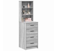 vidaXL Alacena Gris Sonoma 40 x 41 x 135 cm Madera contrachapada, Armario Moderno para Comedor, aparador Rectangular, Gran Capacidad de Almacenamiento, Acabado Mate