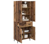 vidaXL Alacena Madera Vieja 69,5 x 34 x 180 cm Madera contrachapada, Estanterías rectangulares Modernas, Almacenamiento Independiente, Muebles Elegantes, organización práctica