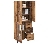 vidaXL Alacena Madera Vieja 69,5 x 34 x 180 cm, Madera contrachapada, moderna, montada en pared