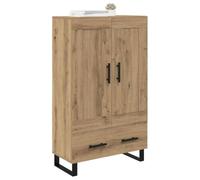 vidaXL Alacena Roble Artesanal 69,5 x 31 x 115 cm Madera contrachapada, Armario Rectangular Moderno, Mueble Resistente con Patas metálicas cuadradas, solución Ideal para tu Sala