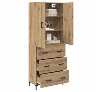 vidaXL Alacena Roble Artesanal 69,5 x 34 x 180 cm Madera contrachapada, Estanterías rectangulares Modernas, Almacenamiento Independiente, Muebles Elegantes, organización práctica