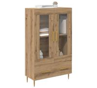 vidaXL Alacena con cajón Roble Artesanal 69,5 x 31 x 115 cm, Aparador Moderno, Armario Rectangular, con Puertas de Vidrio, ¡Organiza tu Sala fácil y con Estilo