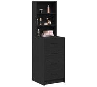 vidaXL Alacena Roble Negro 40 x 41 x 135 cm Madera contrachapada, Armario Moderno para Comedor, aparador Rectangular, Gran Capacidad de Almacenamiento, Acabado Mate