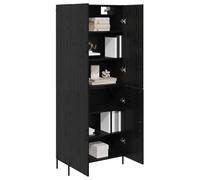 vidaXL Alacena Roble Negro 69,5 x 34 x 180 cm Madera contrachapada, Almacenamiento para Sala, Armario Rectangular Moderno, estantería de Pared con Estilo, ¡Optimiza el Espacio