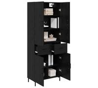 vidaXL Alacena Roble Negro 69,5 x 34 x 180 cm Madera contrachapada, Estanterías rectangulares Modernas, Almacenamiento Independiente, Muebles Elegantes, organización práctica
