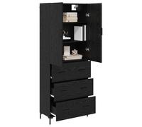 vidaXL Alacena Roble Negro 69,5 x 34 x 180 cm Madera contrachapada, Estanterías rectangulares Modernas, Almacenamiento Independiente, Muebles Elegantes, organización práctica