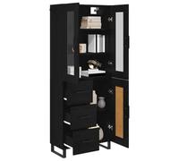 vidaXL Alacena Roble Negro 69,5 x 34 x 180 cm Madera contrachapada, Moderno Armario Rectangular, solución Elegante para tu Sala, Mueble versátil y con Estilo