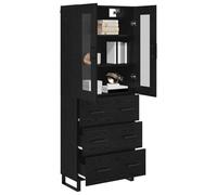 vidaXL Alacena Roble Negro 69,5 x 34 x 180 cm Madera contrachapada, Moderno Armario Rectangular, solución Elegante para tu Sala, Mueble versátil y con Estilo