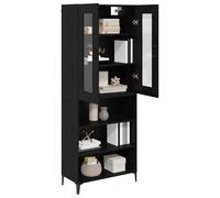 vidaXL Alacena Roble Negro 69,5 x 34 x 180 cm Madera contrachapada, Mueble Alto Moderno, Almacenaje Rectangular, Estantes Amplios, Organizador Minimalista, Diseño Actual, Ahorra Espacio