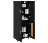 vidaXL Alacena Roble Negro 69,5 x 34 x 180 cm Madera contrachapada, Mueble Moderno para salón, Armario Alto Rectangular, Organizador Elegante, Amplio Espacio