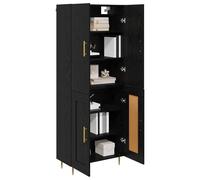 vidaXL Alacena Roble Negro 69,5 x 34 x 180 cm Madera contrachapada, Sala de Estar, estantería Moderna, Unidad de Almacenamiento, estantes Decorativos, diseño Abierto