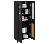 vidaXL Alacena Roble Negro 69,5 x 34 x 180 cm Madera contrachapada, Soluciones de Almacenamiento chulas para la Sala, Mueble Alto Rectangular, armarios de Pared, ahorrador de Espacio