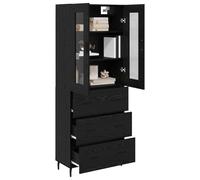 vidaXL Alacena Roble Negro 69,5 x 34 x 180 cm Madera contrachapada, Soluciones de Almacenamiento chulas para la Sala, Mueble Alto Rectangular, armarios de Pared, ahorrador de Espacio