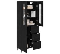 vidaXL Alacena Roble Negro 69,5 x 34 x 180 cm Madera contrachapada, Soluciones de Almacenamiento chulas para la Sala, Mueble Alto Rectangular, armarios de Pared, ahorrador de Espacio