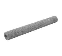 vidaXL Malla de Alambre Hexagonal Acero Galvanizado 25x1.2m Plateado Bricolaje
