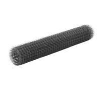 vidaXL Alambrada de gallinero Acero Revestimiento PVC Gris 25x1 m, Cerca de Alambre, alambrada metálica, Rollo de Alambre de Malla, Alambre de Malla