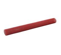 vidaXL Malla Alambre Cuadrada Acero Recubrimiento PVC 25x1.5m Roja Bricolaje