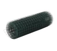 vidaXL Alambrada de gallinero acero revestimiento PVC verde 10x0,5 m
