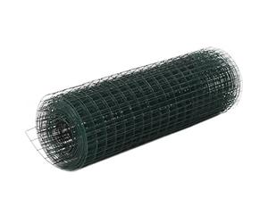 vidaXL Alambrada de gallinero Acero Revestimiento PVC Verde 10x0,5 m