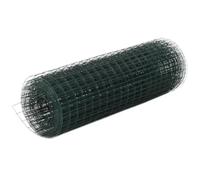 vidaXL Alambrada de gallinero acero revestimiento PVC verde 10x0,5 m, cerca de alambre, alambrada metálica, rollo de alambre de malla