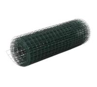 vidaXL Alambrada de gallinero Acero Revestimiento PVC Verde 10x0,5 m, Cerca de Alambre, alambrada metálica, Rollo de Alambre de Malla