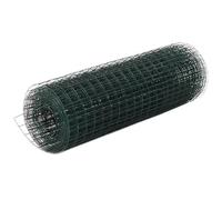 vidaXL Alambrada de gallinero acero revestimiento PVC verde 10x0,5 m, cerca de alambre, alambrada metálica, rollo de alambre de malla
