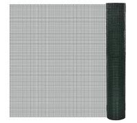 vidaXL Alambrada gallinero galvanizada recubrimiento PVC verde 25x1 m, cerca de alambre, alambrada metálica, rollo de alambre de malla