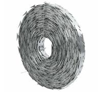 vidaXL Alambre de Espino BTO-22, Cinta de Púas, Alambre de Seguridad para Cercas, Alambrada para Jardín Sitios Militares Prisiones, Acero 100 m