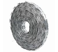 vidaXL Alambre de Púas de 50m Bto 22 de Acero Galvanizado para Cerca de Seguridad al Aire Libre, Ideal para Uso Industrial y Residencial, Barrera Perimetral, Rodillo de Seguridad para Jardín Urbano