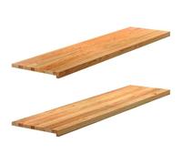 vidaXL Alféizares de Ventana 2 uds Madera Maciza Roble marrón Claro