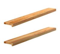 vidaXL Alféizares de Ventana 2 uds Madera Maciza Roble marrón Claro