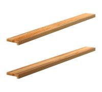 vidaXL Alféizares de Ventana 2 uds Madera Maciza Roble marrón Claro, cornisa de Ventana, alféizar de Ventana de Roble, alféizar de Ventana de Madera