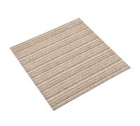 vidaXL Alfombra 20 pcs Beige a Rayas 50 x50 cm 100% Polipropileno, Losetas de moqueta Modernas, Suelo Interior Duradero, Modular Antideslizante, decoración de Habitaciones con Patrones