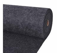 vidaXL Alfombra antracita de poliéster de 1,2 x 20 m, elegante, rectangular, moderna, enrollable, para interiores y exteriores, textura acanalada, decoración funcional