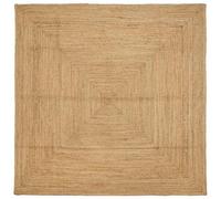 vidaXL Alfombra de área Beige 240 x 240 cm Yute, Sala de Estar Rústica, Alfombra de Yute Plegable Hecha a Mano, Decoración Ecológica, Entrada de Fibra Beige, Encanto Versátil
