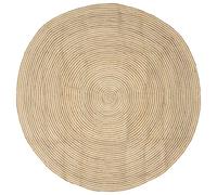 vidaXL Alfombra de área Blanco Ø 240 cm Yute