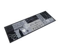 vidaXL Alfombra de Cocina Lavable, Alfombrilla Antideslizante, Felpudo de Puerta, Alfombra de Suelo para Pasillo, Terciopelo Vino Gris