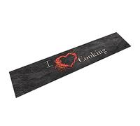 vidaXL Alfombra de Cocina Lavable Terciopelo Cooking Negro 60x300 cm