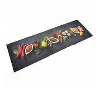 vidaXL Alfombra de cocina lavable Terciopelo Dibujo Especias 60x180 cm