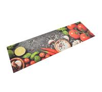 vidaXL Alfombra de Cocina Lavable Terciopelo Dibujo Verduras 45x150 cm